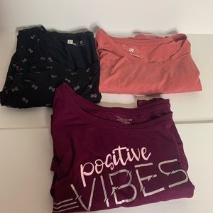 Athletic Exercise T Shirt Bundle of 3 Moisture wicking material